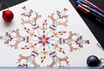 Krāsojamā grāmata pieaugušajiem Johanna's Christmas sniegpārsla